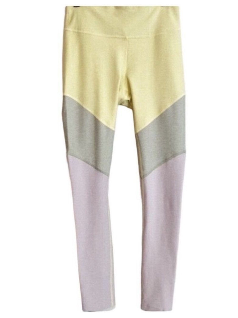 Outdoor Voices Leggings Gray Yellow Purple Colorblock High Waist XS